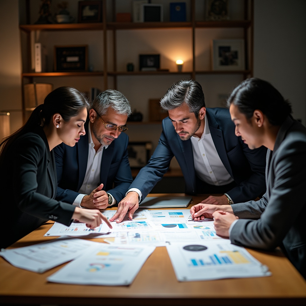 Strategic planning session with consultants and clients